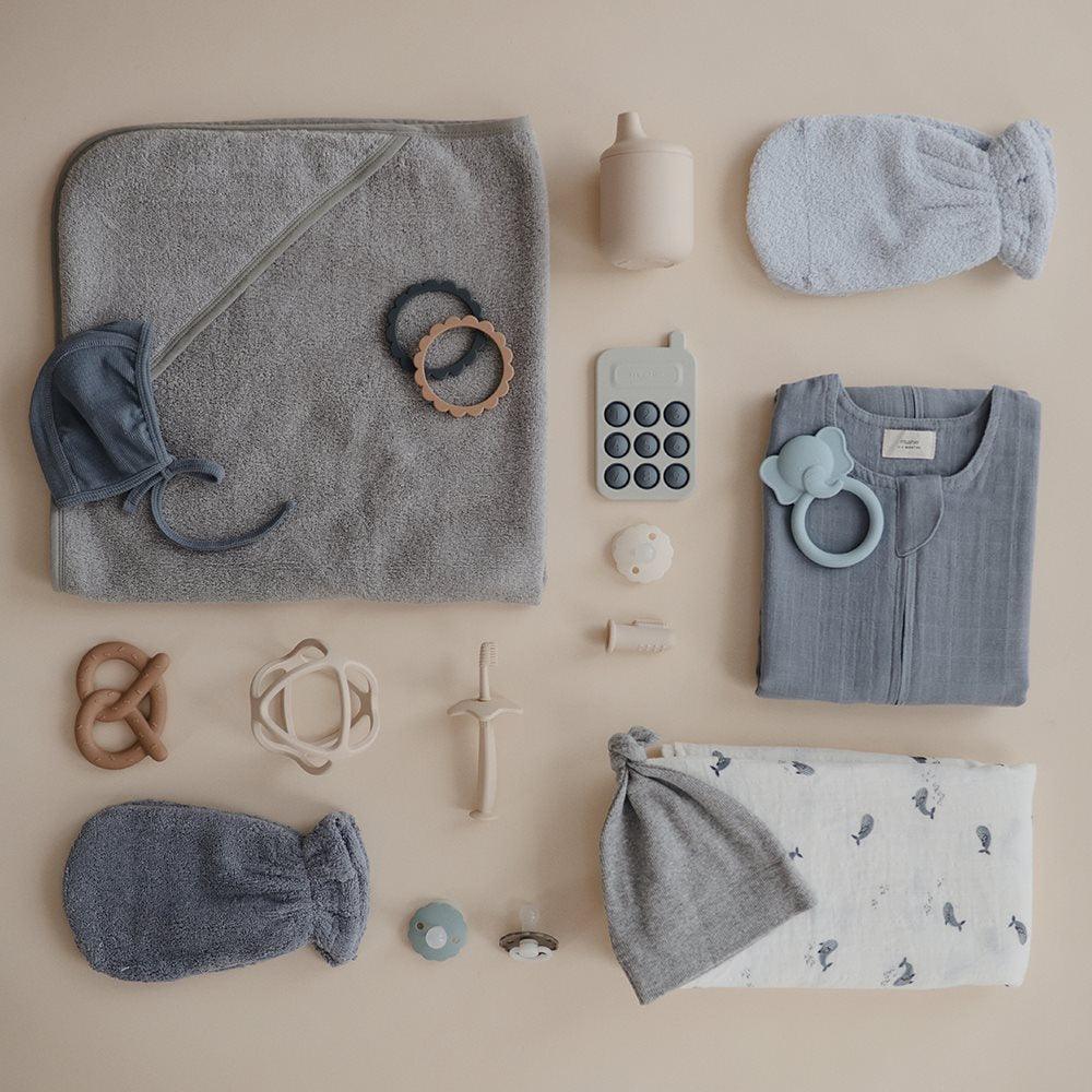 2er Set Waschhandschuhe 'Gray' - The Little One • Family.Concept.Store.