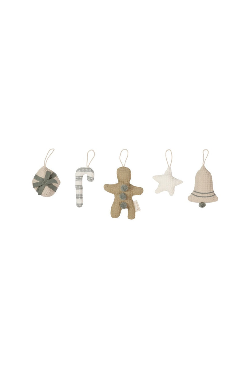 Baumschmuck 'Green Gingerbread Man, Start & Present'