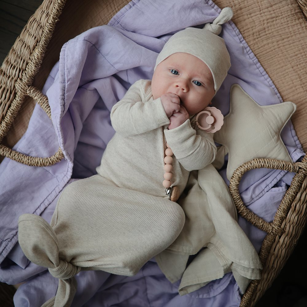 Ribbed Baby Beanie 'Ivory'
