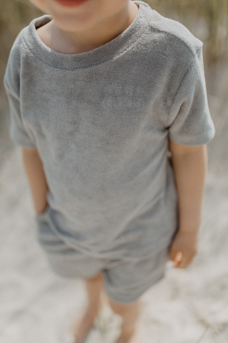 T-Shirt 'Feel Good' aus Frottee 'Soft Green'