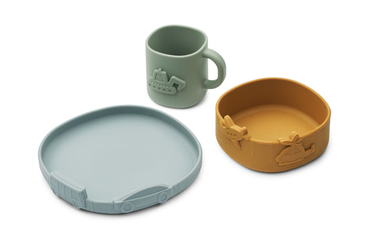 Geschirrset Kine 'Blue Fog Mix' - The Little One • Family.Concept.Store.