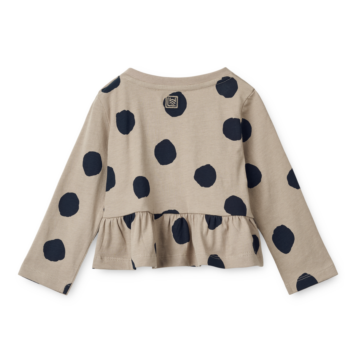 Longsleeve Margit mit Schößchen 'Spot Dots/Mist'