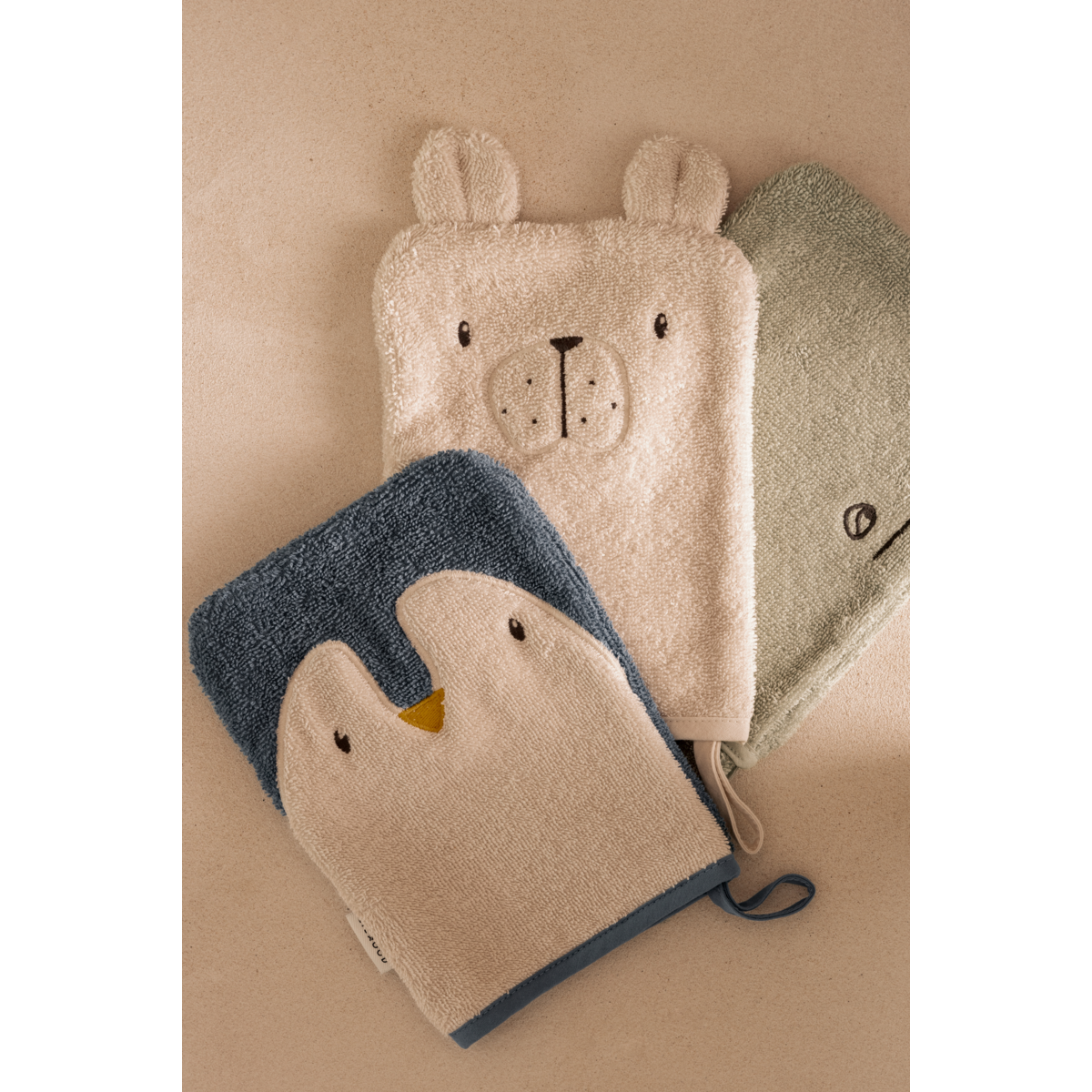 3er-Pack Waschlappen Sylvester 'Arctic Sea/Ocean View'