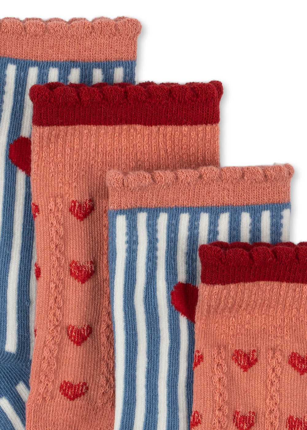 2er-Pack Jacquard Socken 'Heart Mix'