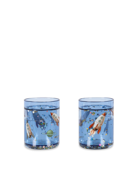 2er Set Glitzer-Becher 'Outer Space'
