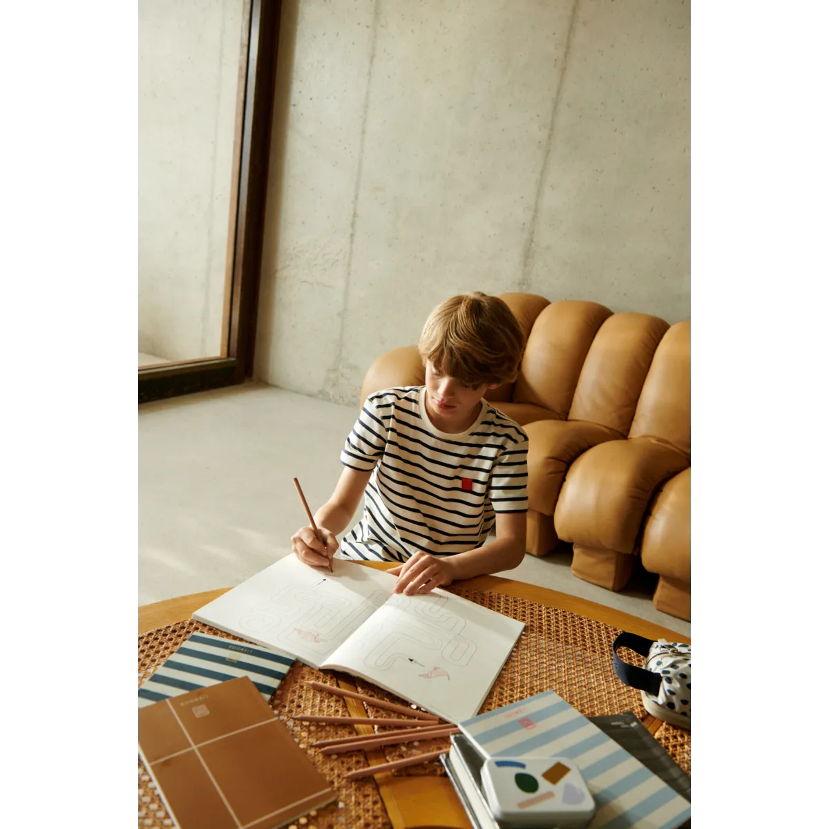 Stripe T-Shirt Sixten 'Classic Navy/Creme de la Creme'
