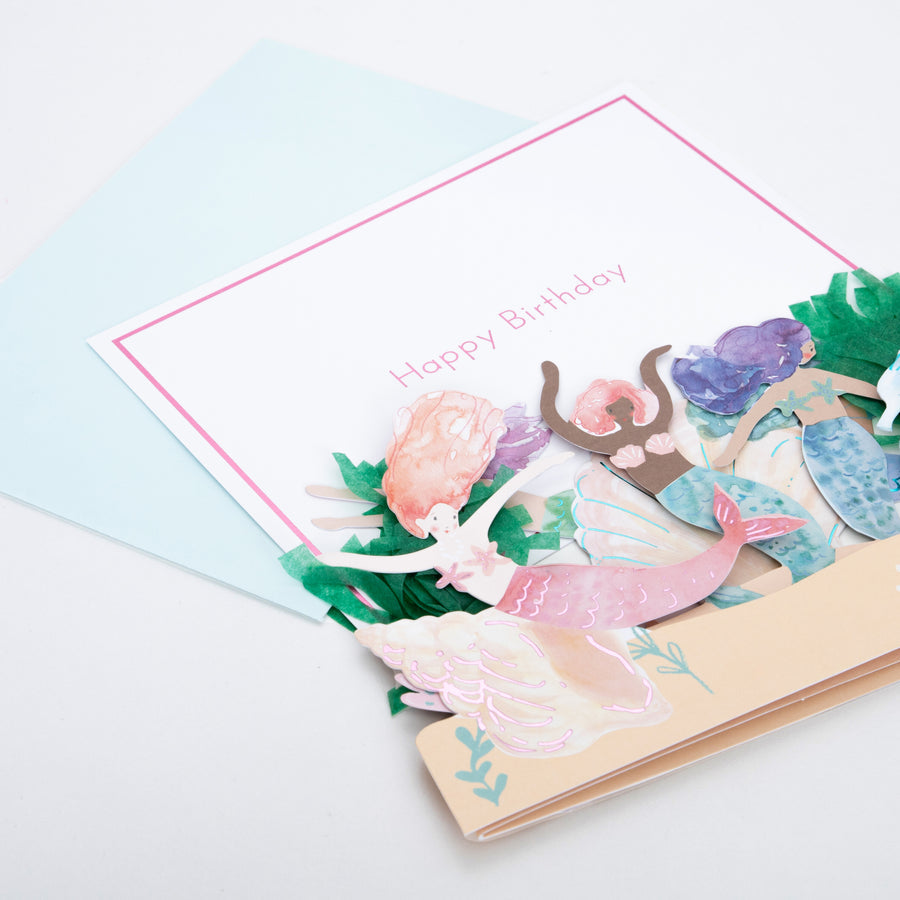 Geburtstagskarte Concertina 'Mermaids'