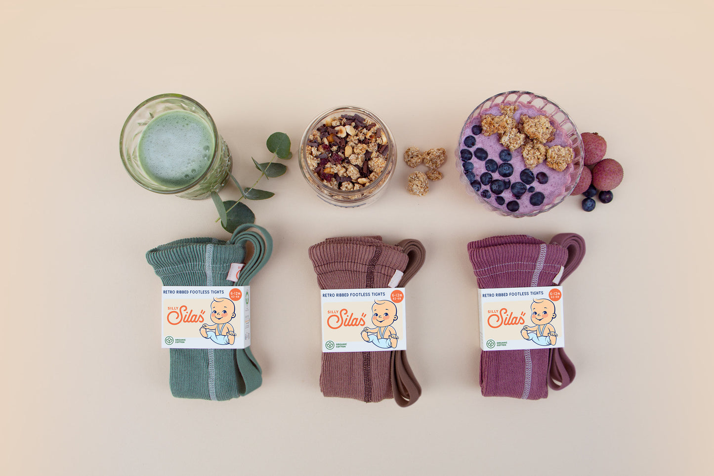 Strumpfhose Footless 'Matcha Oat Latte' - The Little One • Family.Concept.Store. 