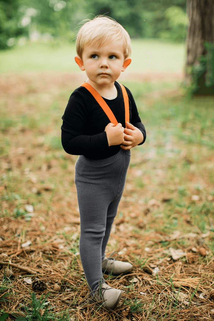 Strumpfhose Footed 'Grey Orange' - The Little One • Family.Concept.Store. 